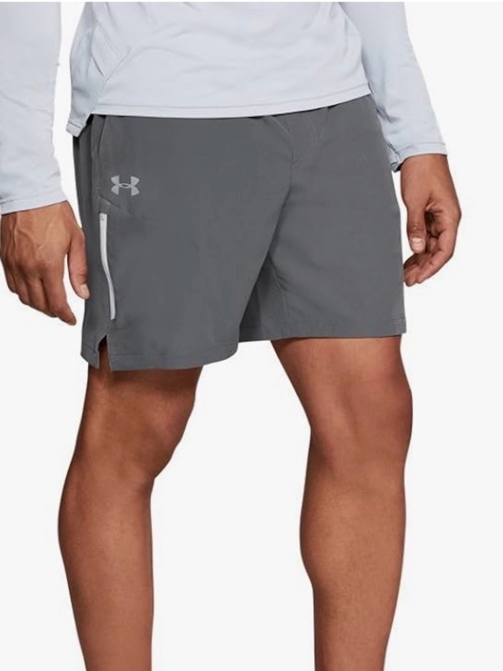 Under Armour Men's Athletic Shorts in Gray with White Trim